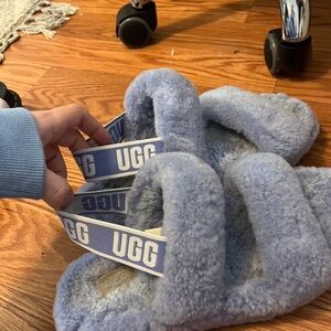 UGG Fluffy Blue Slippers